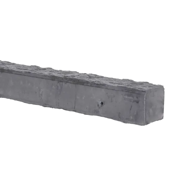 Betonpaal Vlak Granietmotief Stampgrijs 10x10x275cm tussen sponning 74cm met lichtleiding
