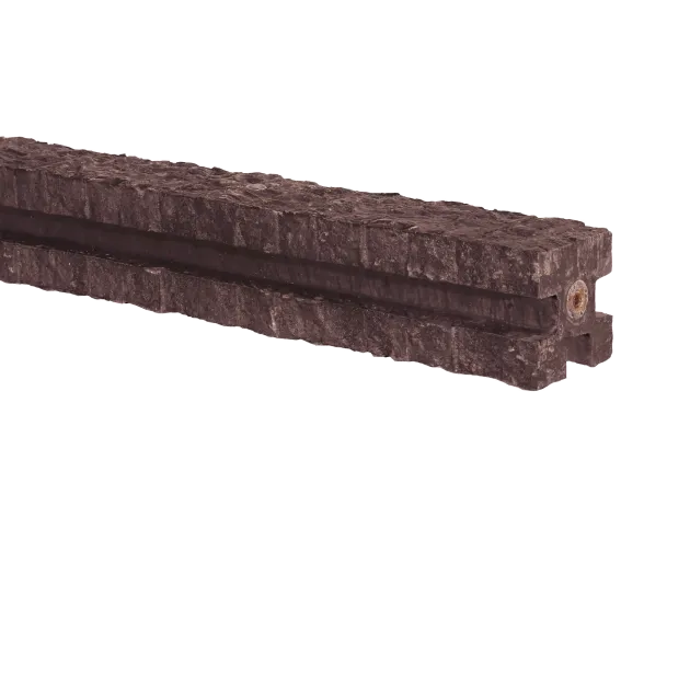 Paal t.b.v. Betonschutting Bruin met Vlakke kop 12x12x275 cm | sponning 180 cm