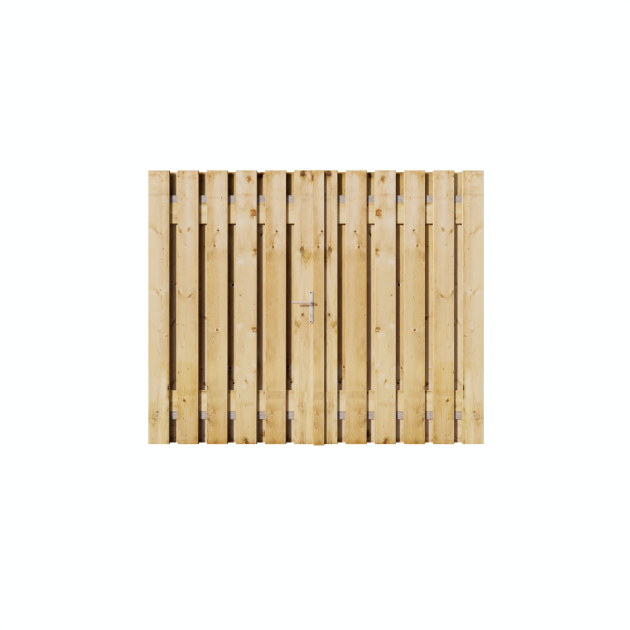 Grenen Dubbele Poort 220x195 cm | 2x Stalen frame 110cm met slotkast | Verstelbaar