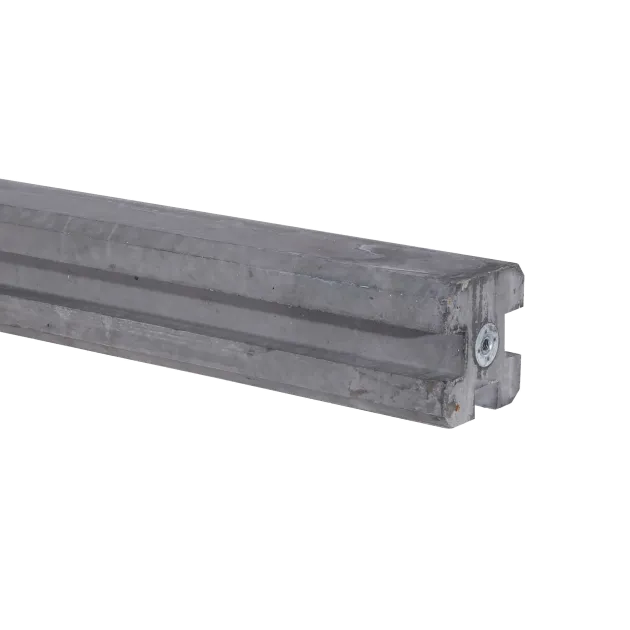 Paal t.b.v. Betonschutting Grijs met Vlakke kop 11.5x11.5x275 cm | sponning 206 cm