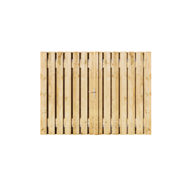 Grenen Dubbele Poort 240x195 cm | 2x Stalen frame 120cm met slotkast | Verstelbaar