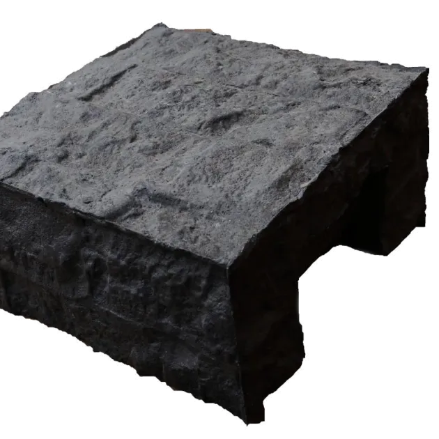 Paalmuts beton granietmotief t.b.v. tussenpaal Antraciet 12x12cm