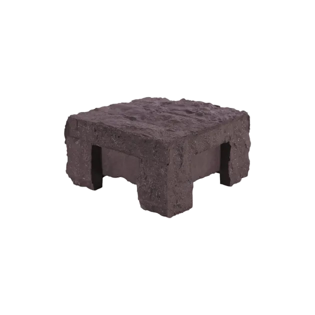 Paalmutst beton Granietmotief t.b.v. 3-sponnerpaal Bruin 12x12cm