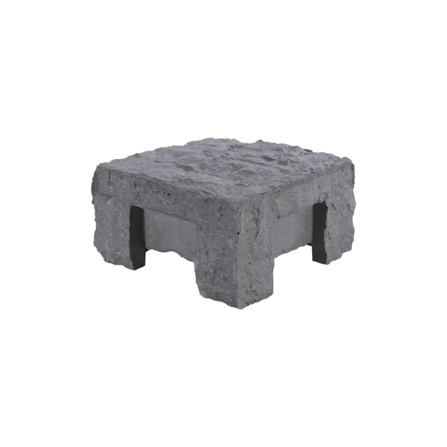 Paalmutst beton Granietmotief t.b.v. 3-sponnerpaal Stampgrijs 12x12cm