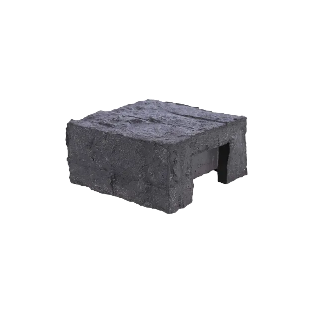 Paalmutst beton Granietmotief t.b.v. eindpaal Antraciet 12x12cm granietmotief