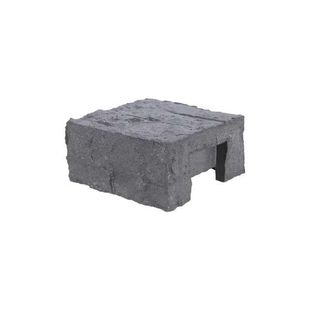 Paalmutst beton Granietmotief t.b.v. eindpaal Stampgrijs 12x12cm