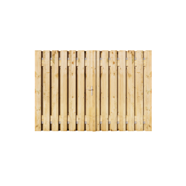 Grenen Dubbele Poort 320x195 cm | 2x Stalen frame 160cm met slotkast | Verstelbaar
