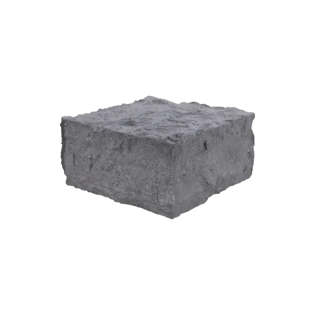 Paalmutst beton Granietmotief zonder uitsparing Stampgrijs 12x12cm