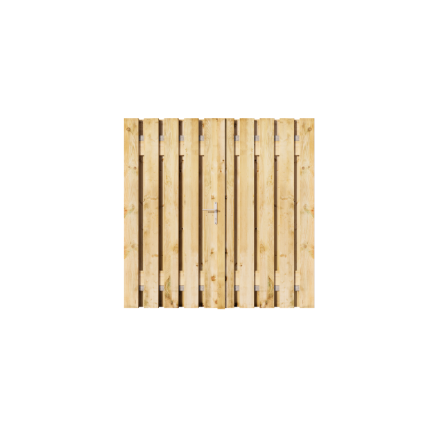 Grenen Dubbele Poort 180x195 cm | 2x Stalen frame 90cm met slotkast | Verstelbaar