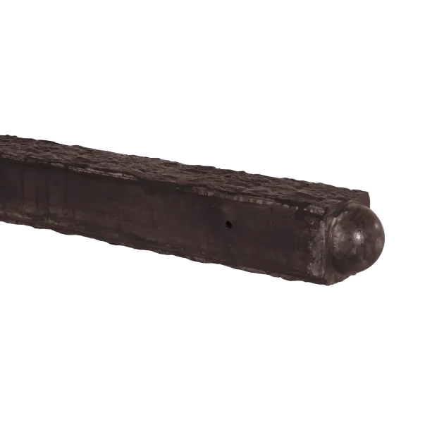 Betonpaal Bol Granietmotief Bruin 10x10x275cm eind sponning 74cm