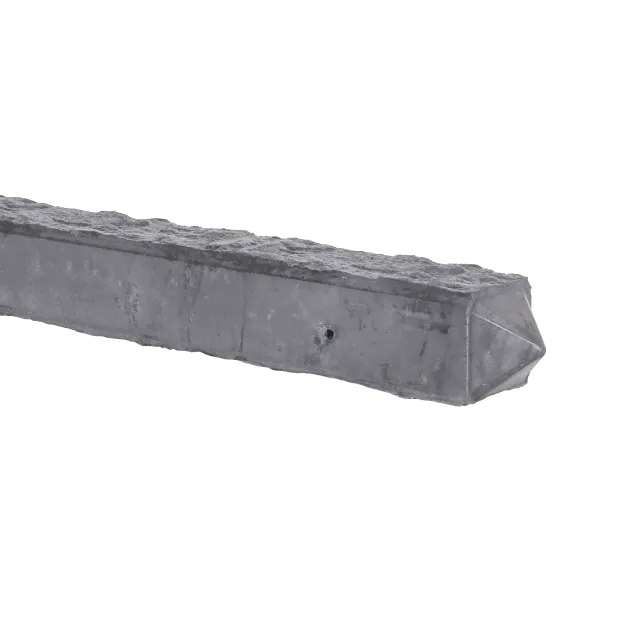Betonpaal Punt Granietmotief Stampgrijs 10x10x275cm eind sponning 74cm met punt