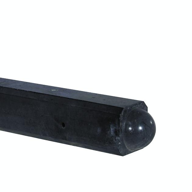 Betonpaal glad Bol Antraciet 10x10x275cm eind sponning 37cm met lichtleiding