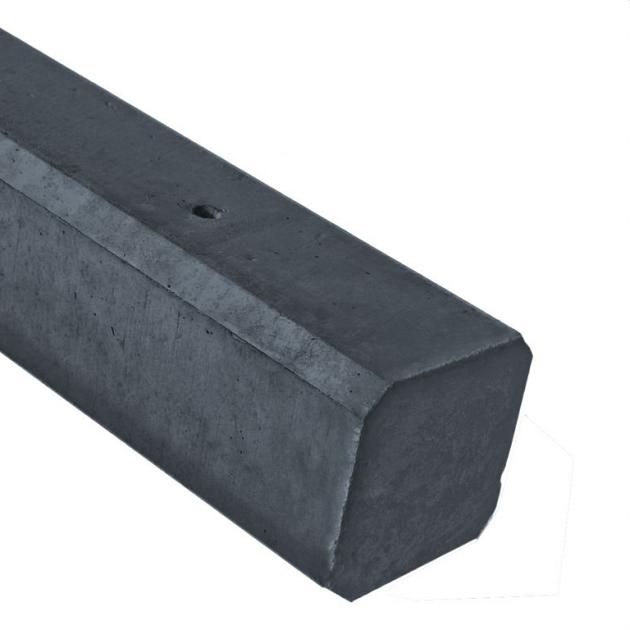 Hout-Beton schuttingpaal Antraciet met Vlakke kop 10x10x320 cm | sponning 108 cm