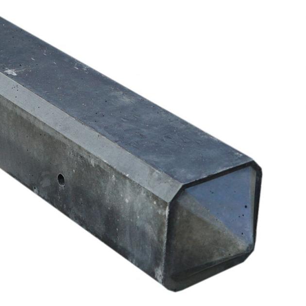 Hout-Beton schuttingpaal Antraciet met Diamant kop 10x10x320 cm | sponning 108 cm