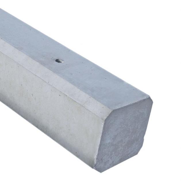 Hout-Beton schuttingpaal Grijs met Vlakke kop 10x10x180 cm | sponning 37 cm