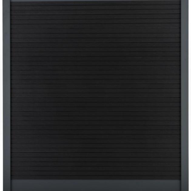 Composiet Premium Tuinscherm - Rhombus Solid Black - 185cm - Horizontaal