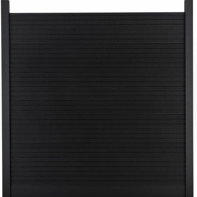 Composiet Premium Tuinscherm - Rhombus Solid Black - 185cm - Horizontaal