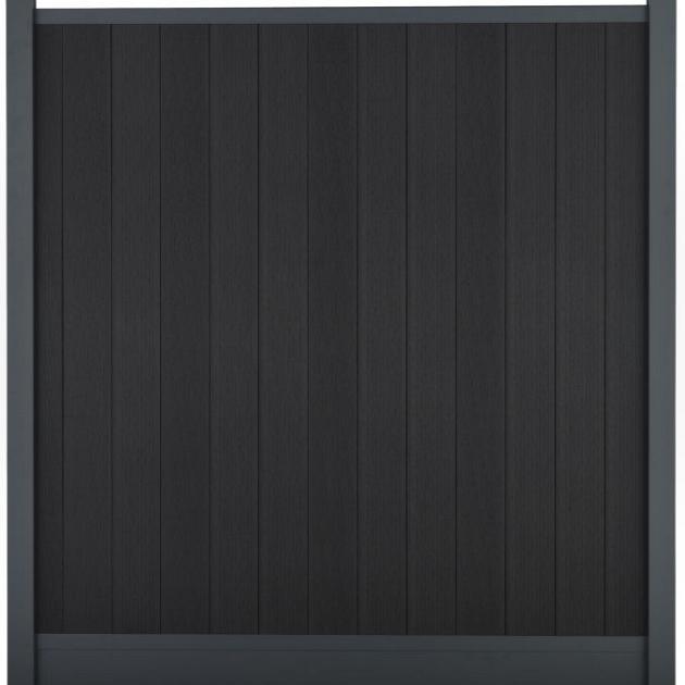 Composiet Premium Tuinscherm - Natural Solid Black - 185cm - Verticaal