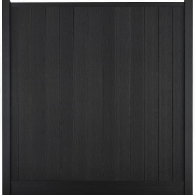 Composiet Premium Tuinscherm - Natural Solid Black - 185cm - Verticaal