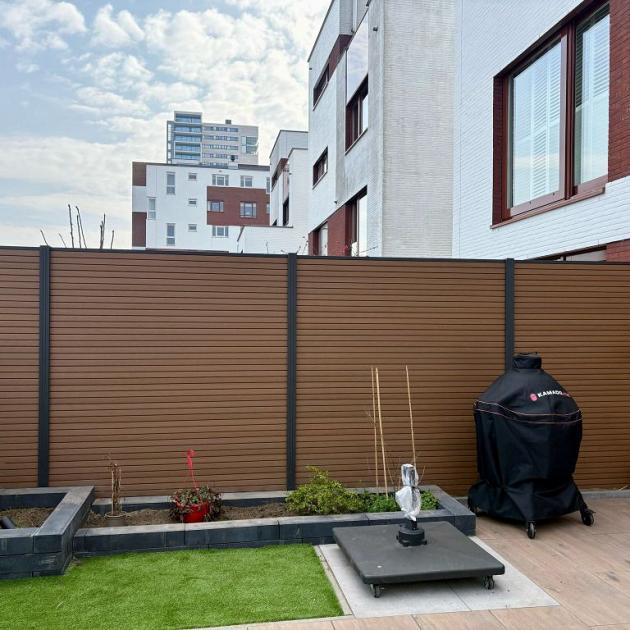 Composiet Schutting - Rhombus Teak - Horizontaal