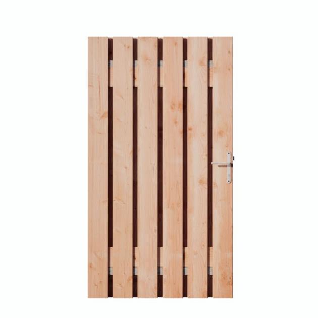Douglas Tuinpoort | Stalen frame met slotkast | 15x140 mm planken | Fijnbezaagd