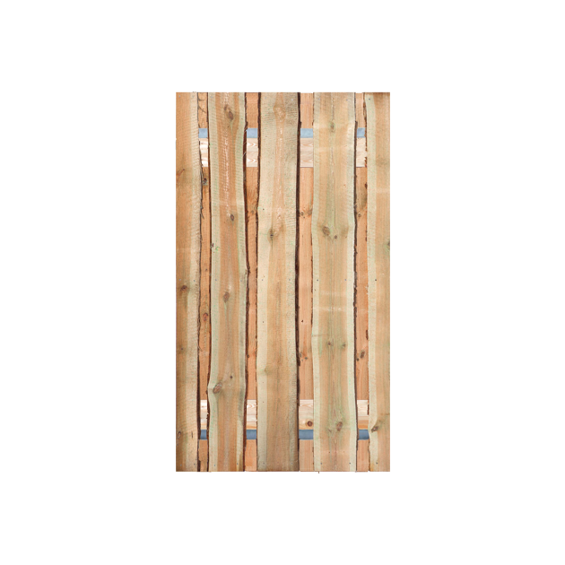 Grenen Schaaldelen Tuinpoort 110x195 cm | Stalen frame met slotkast | Verstelbaar