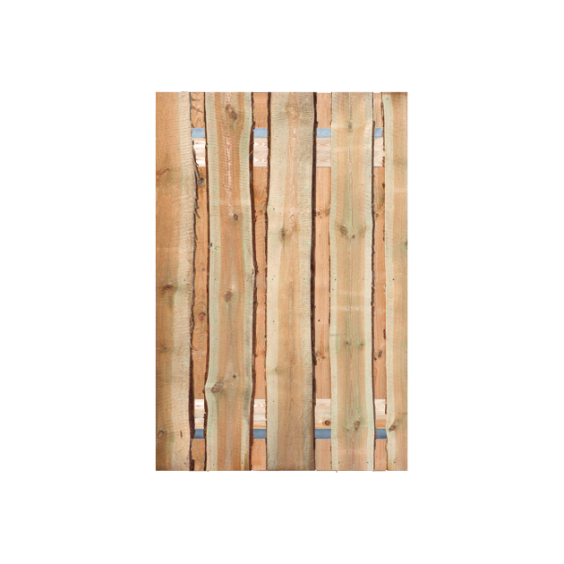 Grenen Schaaldelen Tuinpoort 130x195 cm | Stalen frame met slotkast | Verstelbaar