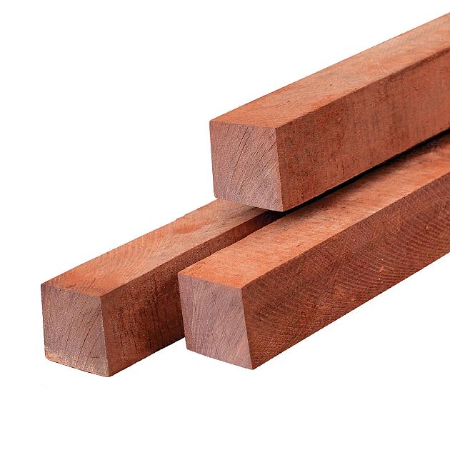Hardhout Tuinpaal 80x80x3000 fijnbezaagd | azobe