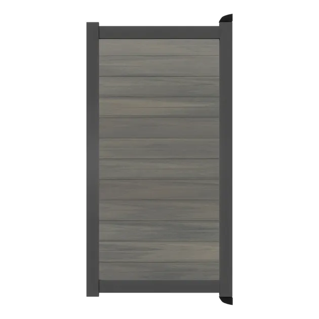 Aluminium Tuinpoort - Natural Light Grey - Horizontaal - Antraciet aluminium frame
