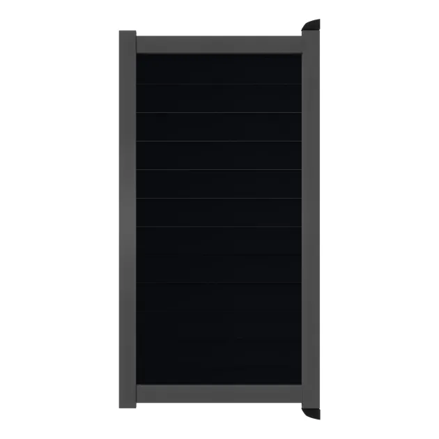 Aluminium Tuinpoort | maatwerk t/m 97x186cm | Aluminium Black | Horizontaal | Antraciet aluminium fr