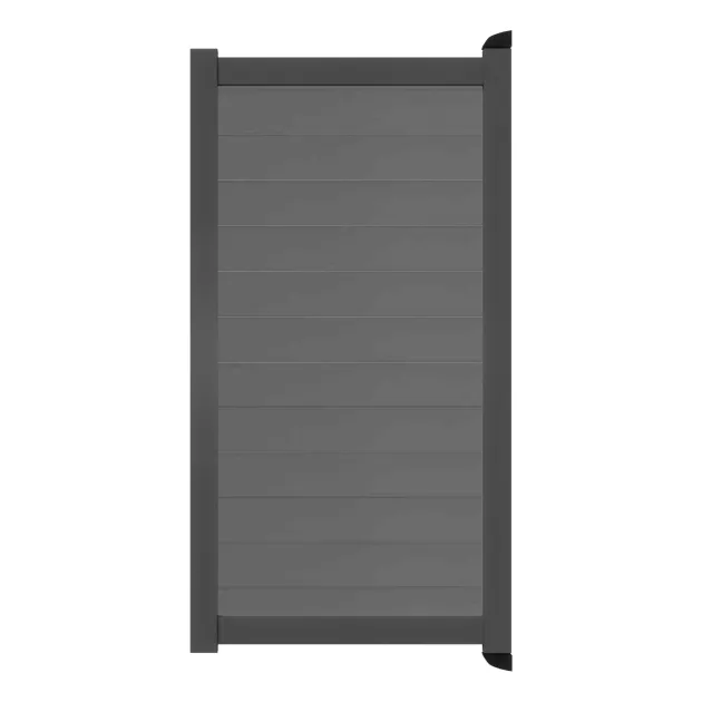 Aluminium Tuinpoort | maatwerk v/a 98x197cm | Aluminium Grey | Horizontaal | Antraciet aluminium fra