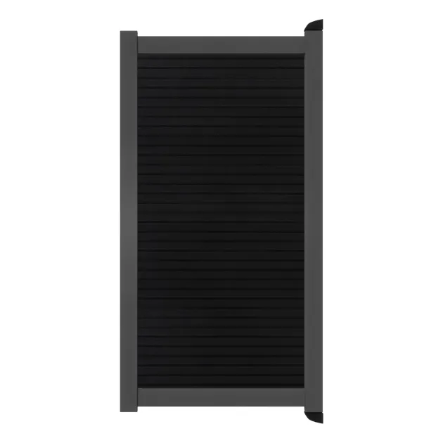 Aluminium Tuinpoort | maatwerk t/m 97x175cm | Rhombus Solid Black | Horizontaal | Antraciet aluminiu