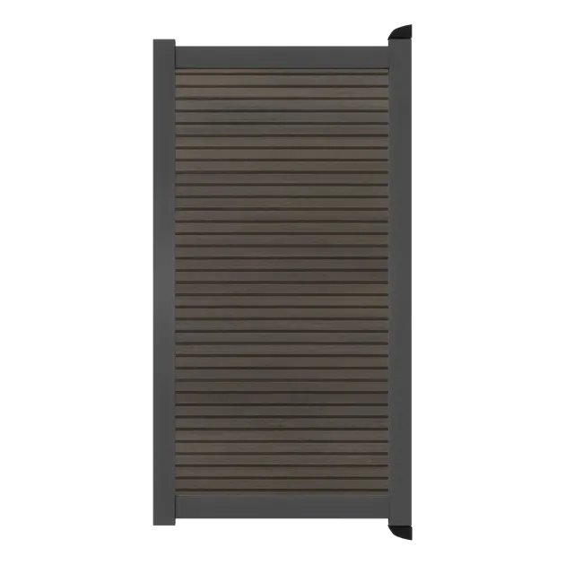 Aluminium Tuinpoort | maatwerk t/m 97x175cm | Rhombus Walnut | Horizontaal | Antraciet aluminium