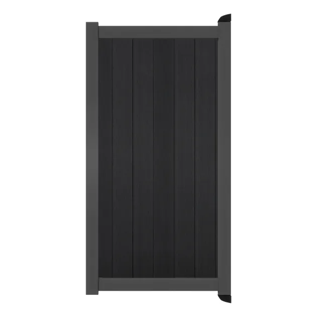 Aluminium Tuinpoort - Natural Solid Black - Verticaal - Antraciet aluminium frame
