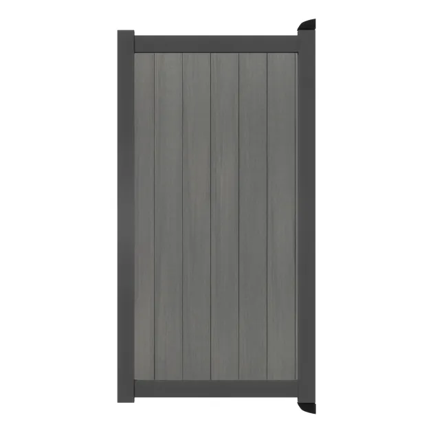 Aluminium Tuinpoort - Natural Cloudy Grey - Verticaal - Antraciet aluminium frame