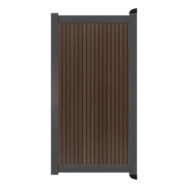 Aluminium Tuinpoort | maatwerk t/m 97x175cm | Rhombus Savanna Brown | Verticaal | Antraciet aluminiu
