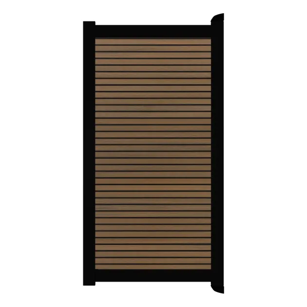 Aluminium Tuinpoort - Rhombus Cappuccino - Horizontaal - Zwart aluminium frame