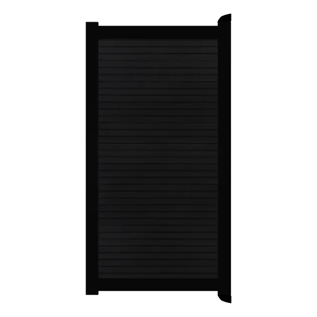 Aluminium Tuinpoort | Maatwerk t/m 97x90cm | Rhombus Solid Black | Horizontaal | Zwart aluminium fra