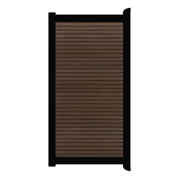 Aluminium Tuinpoort - Rhombus Mahonie - Horizontaal - Zwart aluminium frame