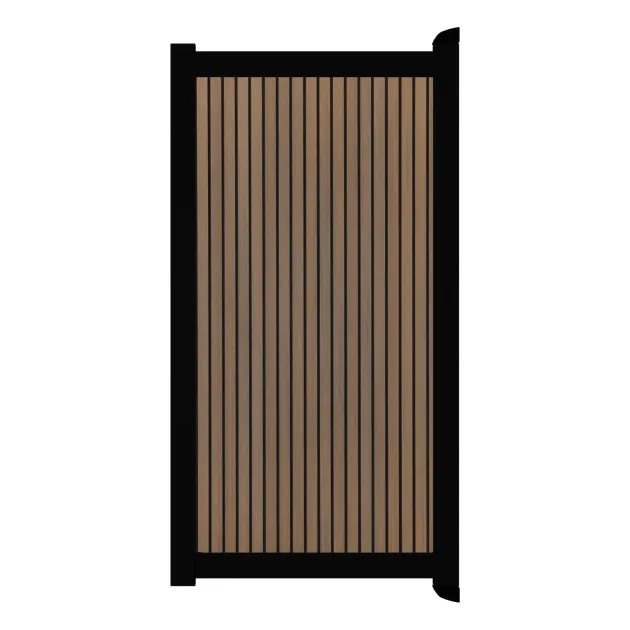 Aluminium Tuinpoort - Rhombus Cappuccino - Verticaal - Zwart aluminium frame