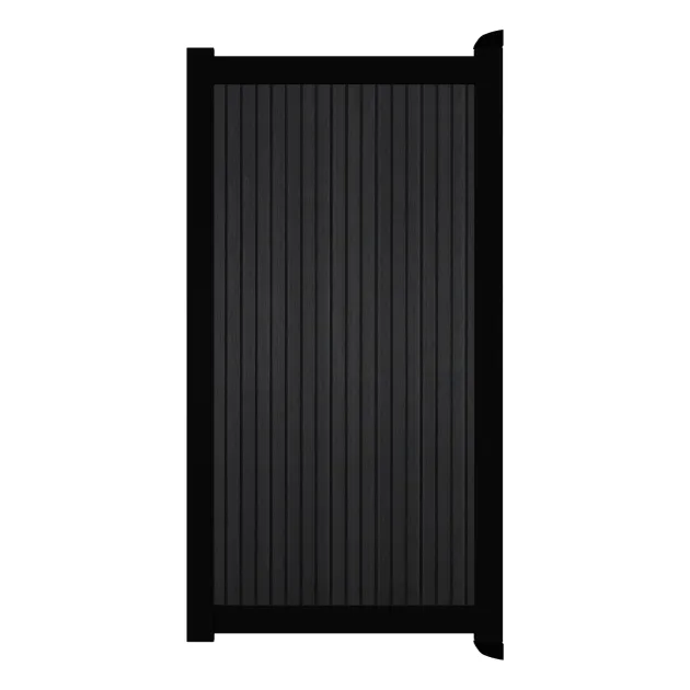 Aluminium Tuinpoort | Maatwerk v/a 98x90cm | Rhombus Solid Black | Verticaal | Zwart aluminium frame