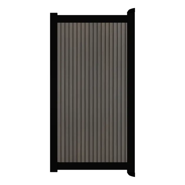 Aluminium Tuinpoort | Maatwerk t/m 97x90cm | Rhombus Walnut | Verticaal | Zwart aluminium frame