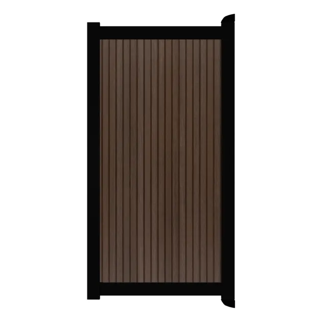 Aluminium Tuinpoort | Maatwerk v/a 98x90cm | Rhombus Savanna Brown | Verticaal | Zwart aluminium fra