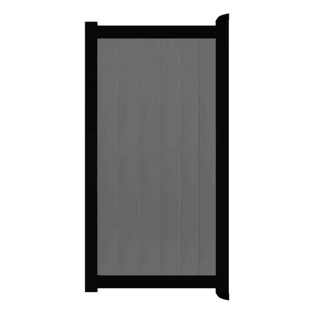 Aluminium Tuinpoort | Maatwerk v/a 98x90cm | Aluminium Grey | Verticaal | Zwart aluminium frame