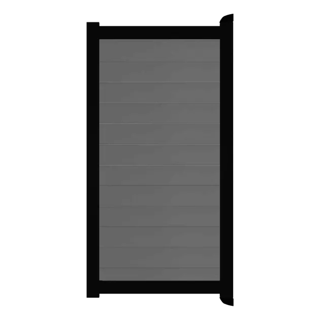 Aluminium Tuinpoort | Maatwerk t/m 97x90cm | Aluminium Grey | Horizontaal | Zwart aluminium frame