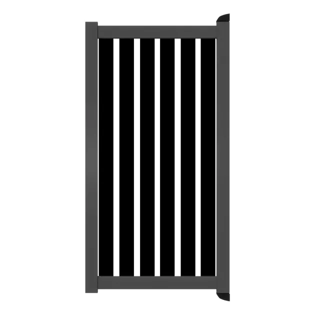 Aluminium Tuinpoort | 125x175cm | Sight 100 - Black | Verticaal | Antraciet aluminium frame