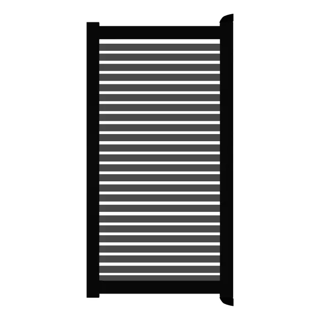 Aluminium Tuinpoort | 125x175cm | Sight 50 - Antraciet | Horizontaal | Zwart aluminium frame