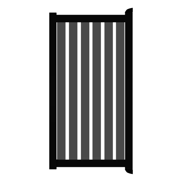 Aluminium Tuinpoort - Sight 100 - Antraciet - Verticaal - Zwart aluminium frame
