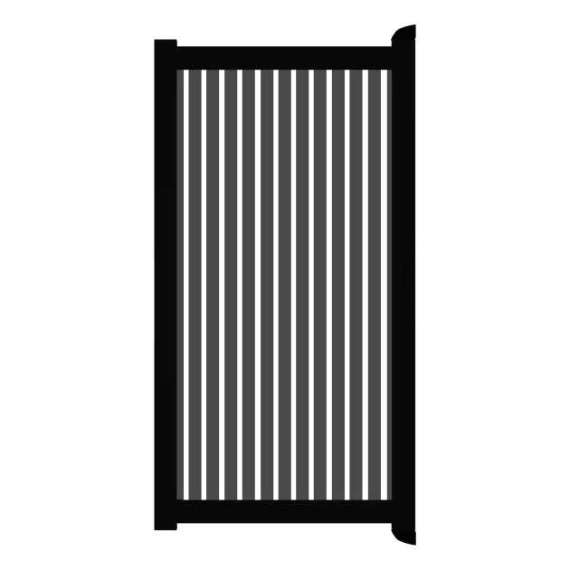 Aluminium Tuinpoort | Maatwerk v/a 98x90cm | Sight 50 - Antraciet | Verticaal | Zwart aluminium fram