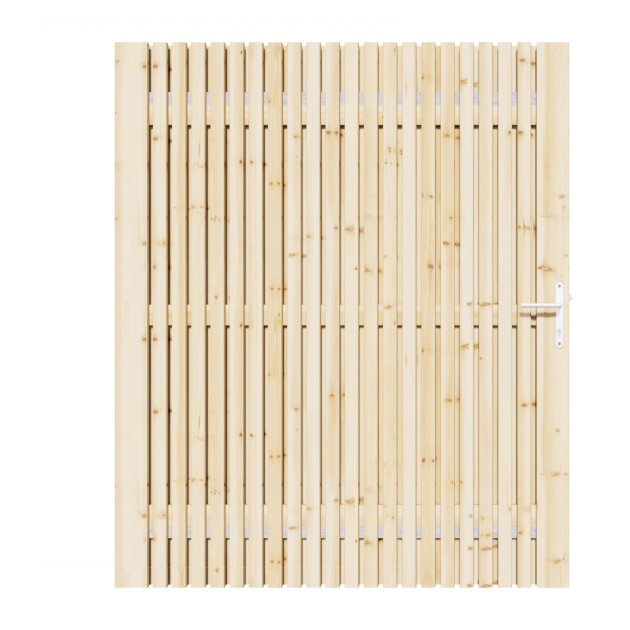 Vuren Rhombus Tuinpoort 150x195 cm | Stalen frame met slotkast | Verstelbaar | 18x45 mm
